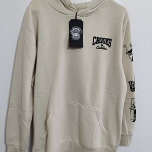 Crooks & Castles Cream Hoodie for Men X Death Row Records XL NWT